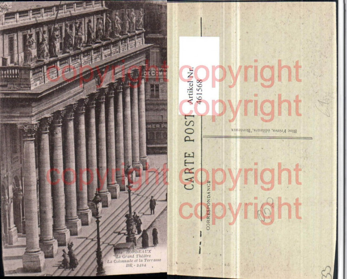 461568,Aquitanien Gironde Bordeaux Grand Theatre Colonnade Säulen