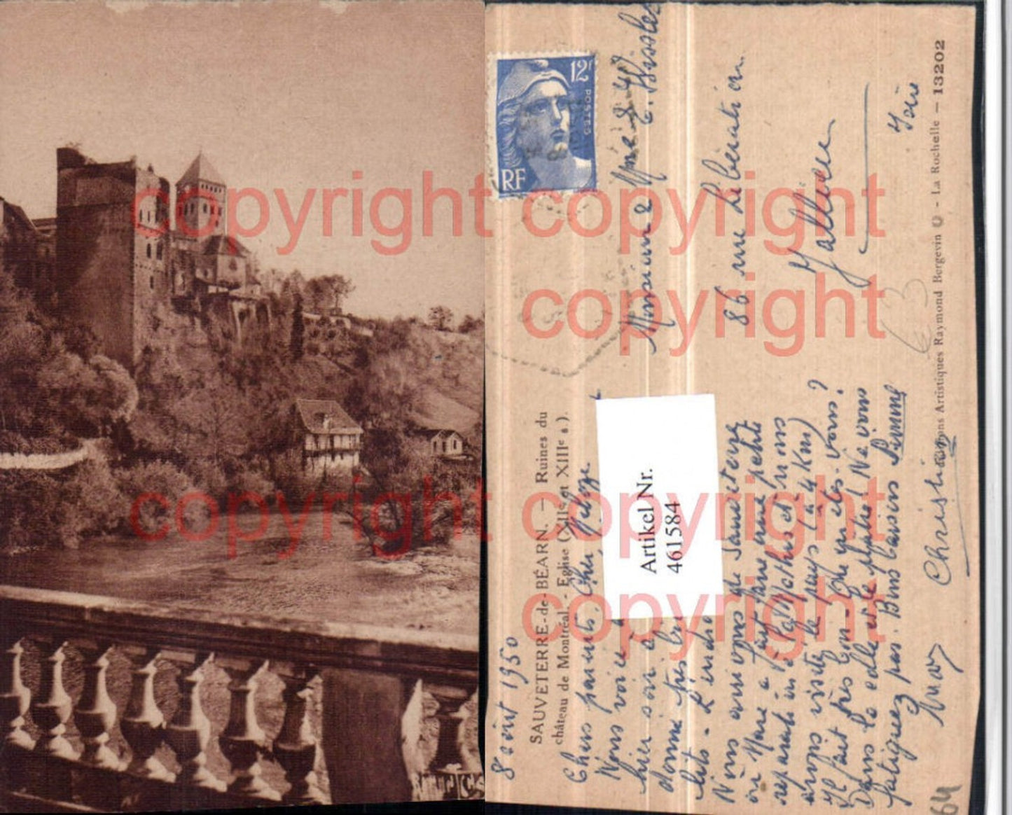 461584,Aquitanien Pyrenees-Atlantiques Sauveterre-de-Bearn Ruines Chateau Eglise
