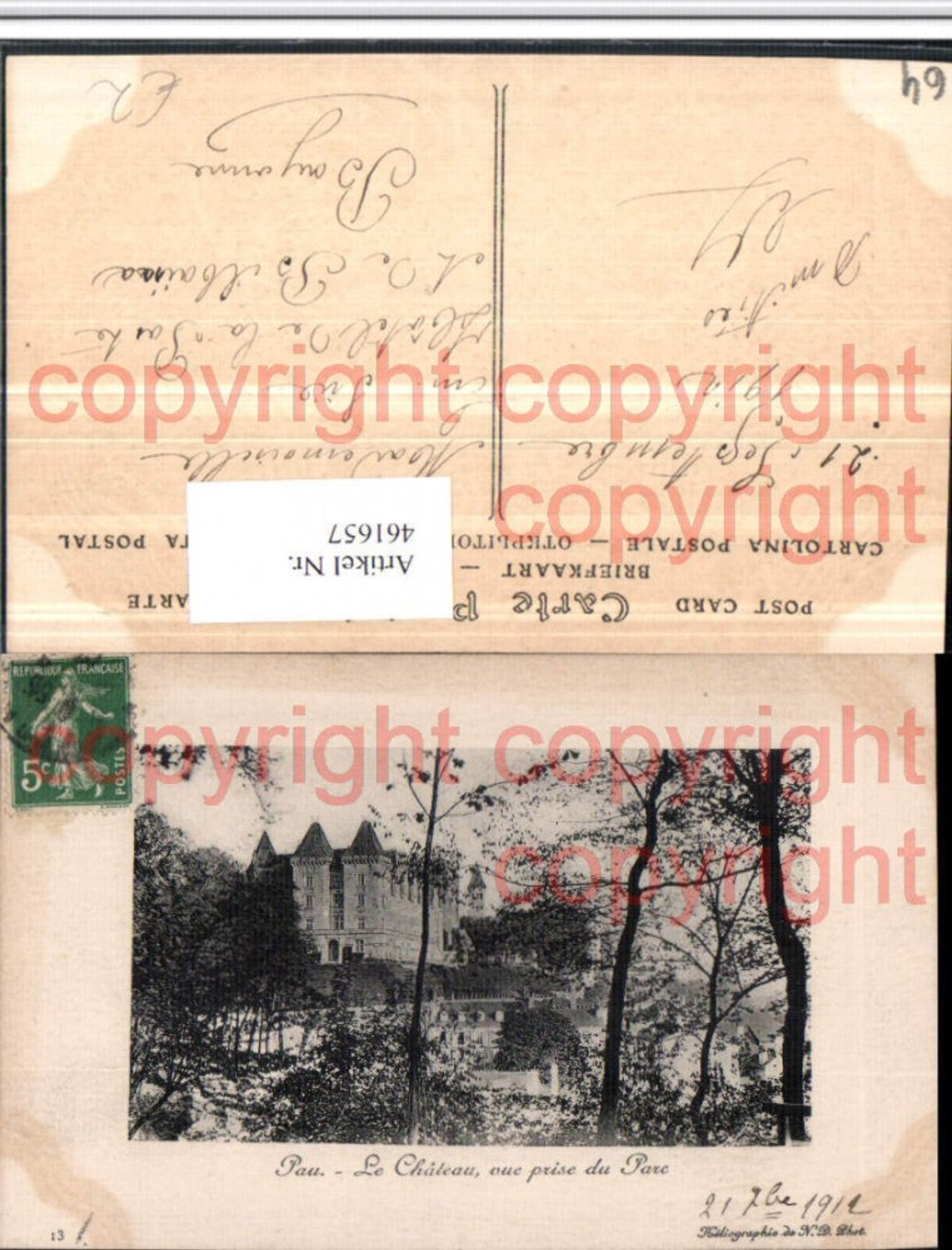 461657,Aquitanien Pyrenees-Atlantiques Pau Chateau vue prise du Parc Schloss