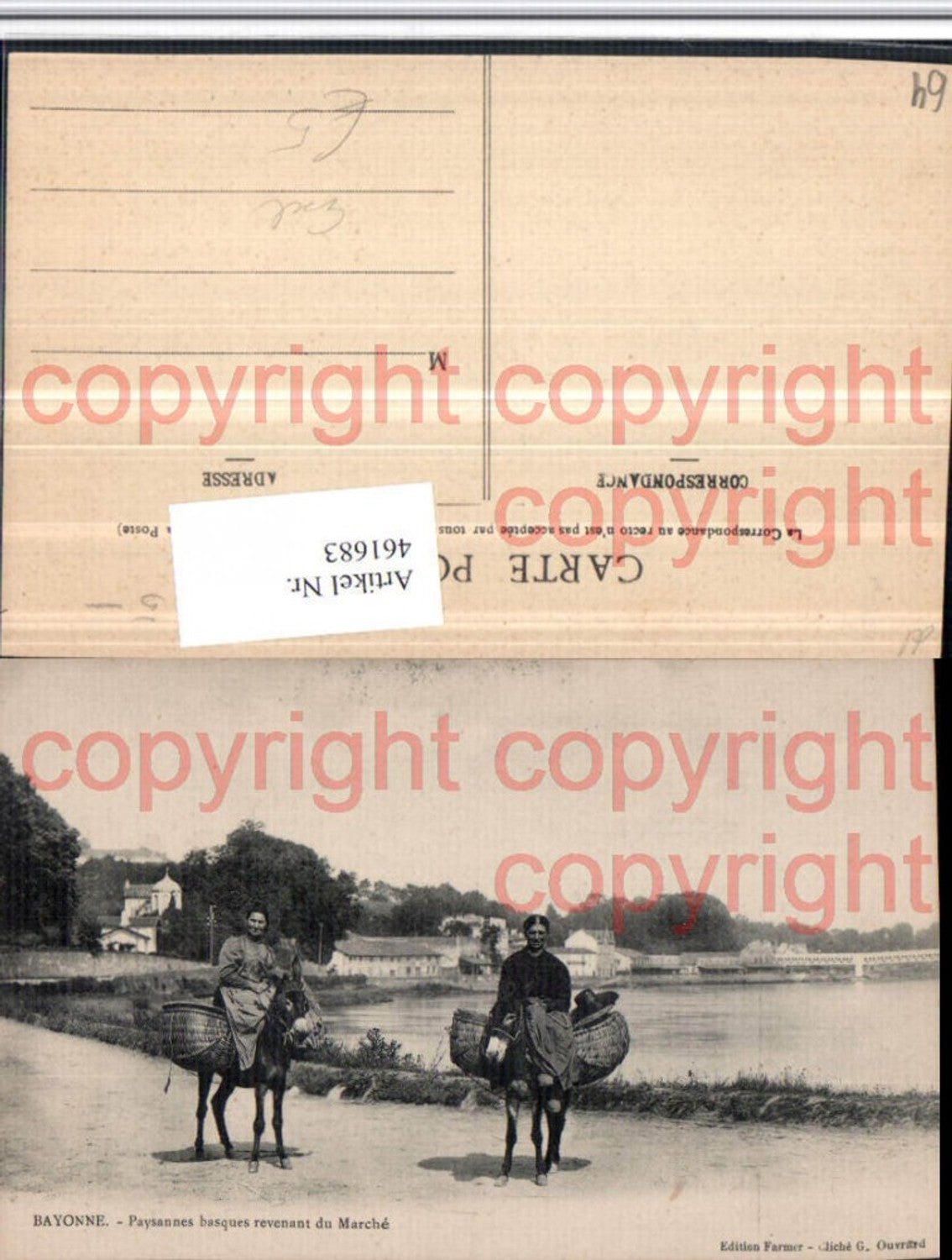 461683,Aquitanien Pyrenees-Atlantiques Bayonne Paysannes basques Esel