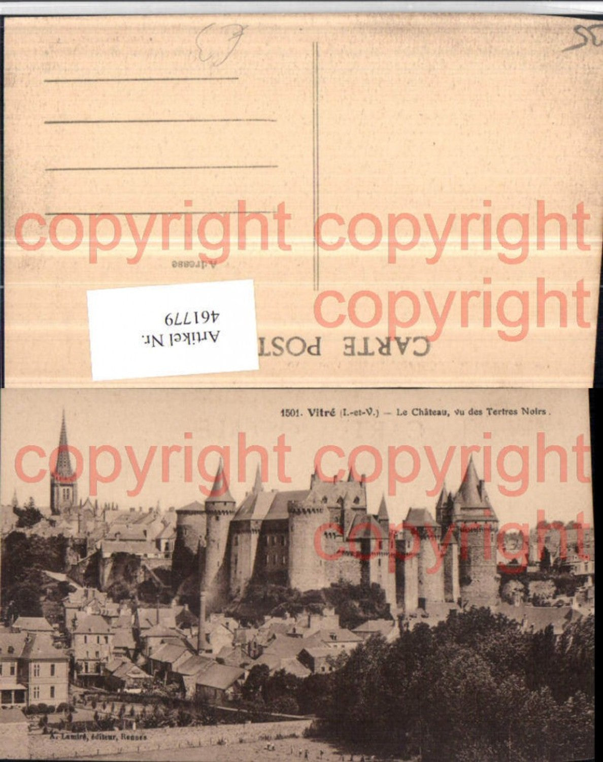 461779,Bretagne Ille-et-Vilaine Vitre Chateau Schloss Teilansicht