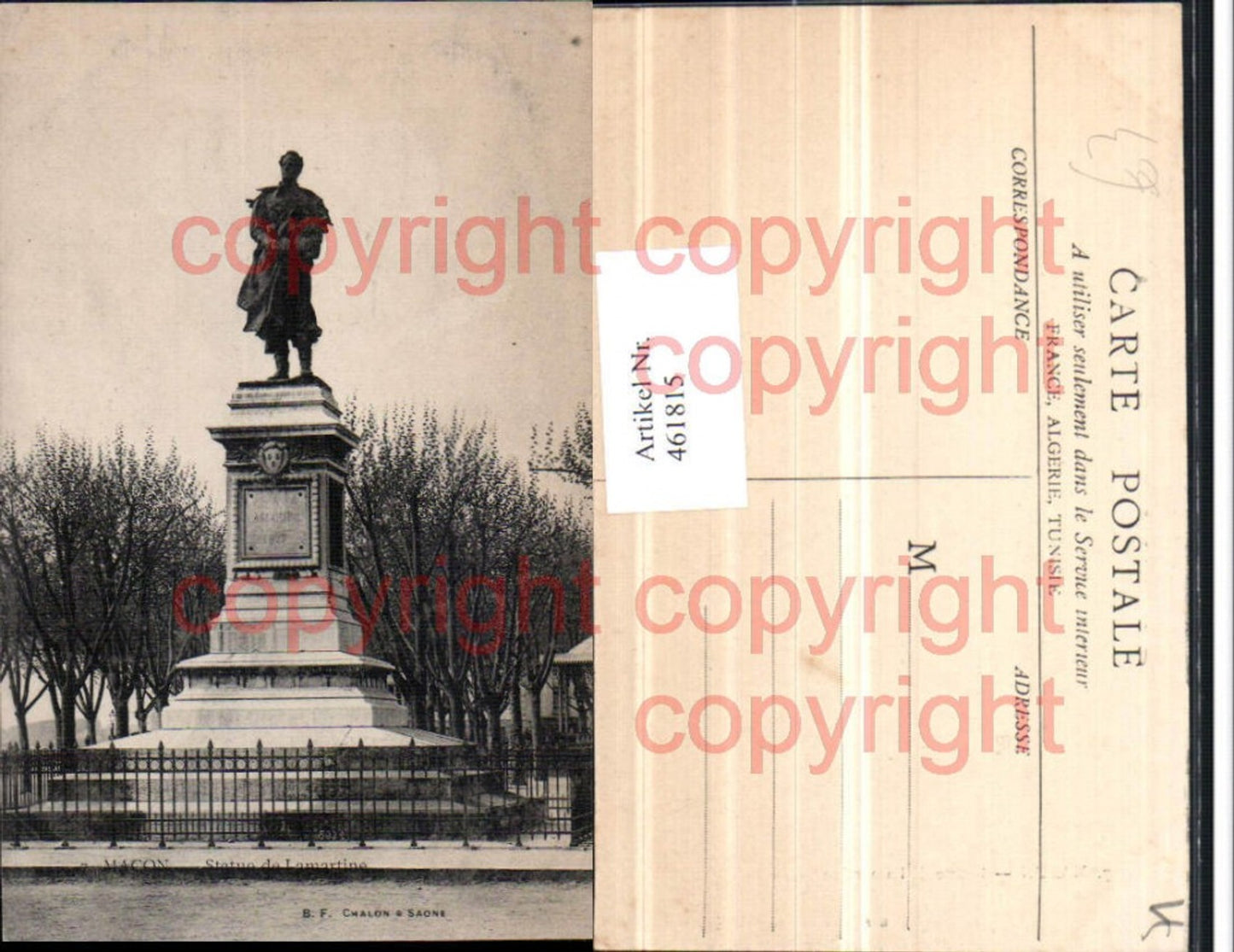 461815,Burgund Saone-et-Loire Macon Statue de Lamartine Denkmal