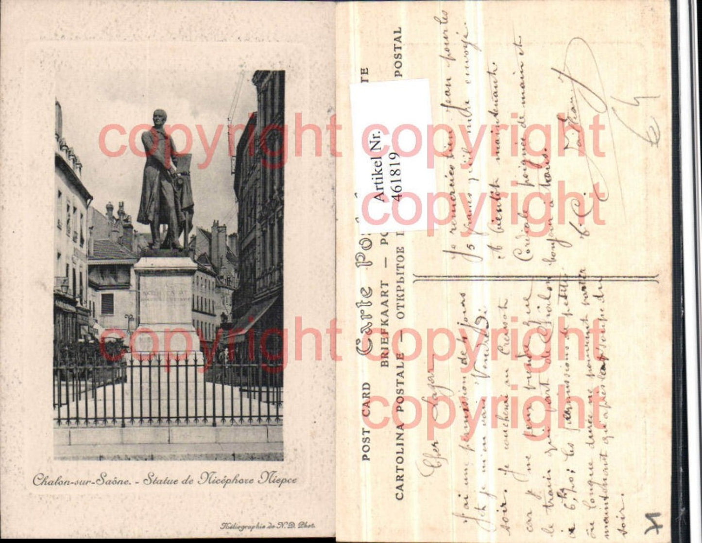 461819,Burgund Saone-et-Loire Chalon-sur-Saone Statue Nicephare Niepce