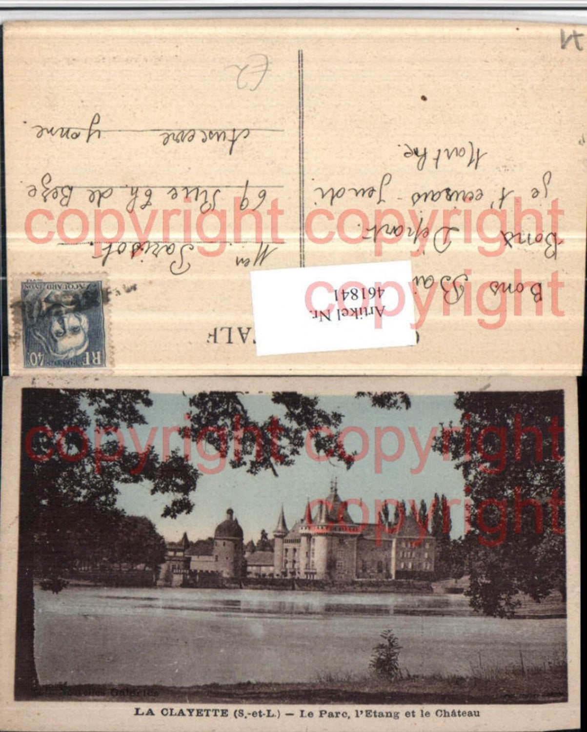 461841,Burgund Saone-et-Loire La Clayette Parc Etang et le Chateau Schloss