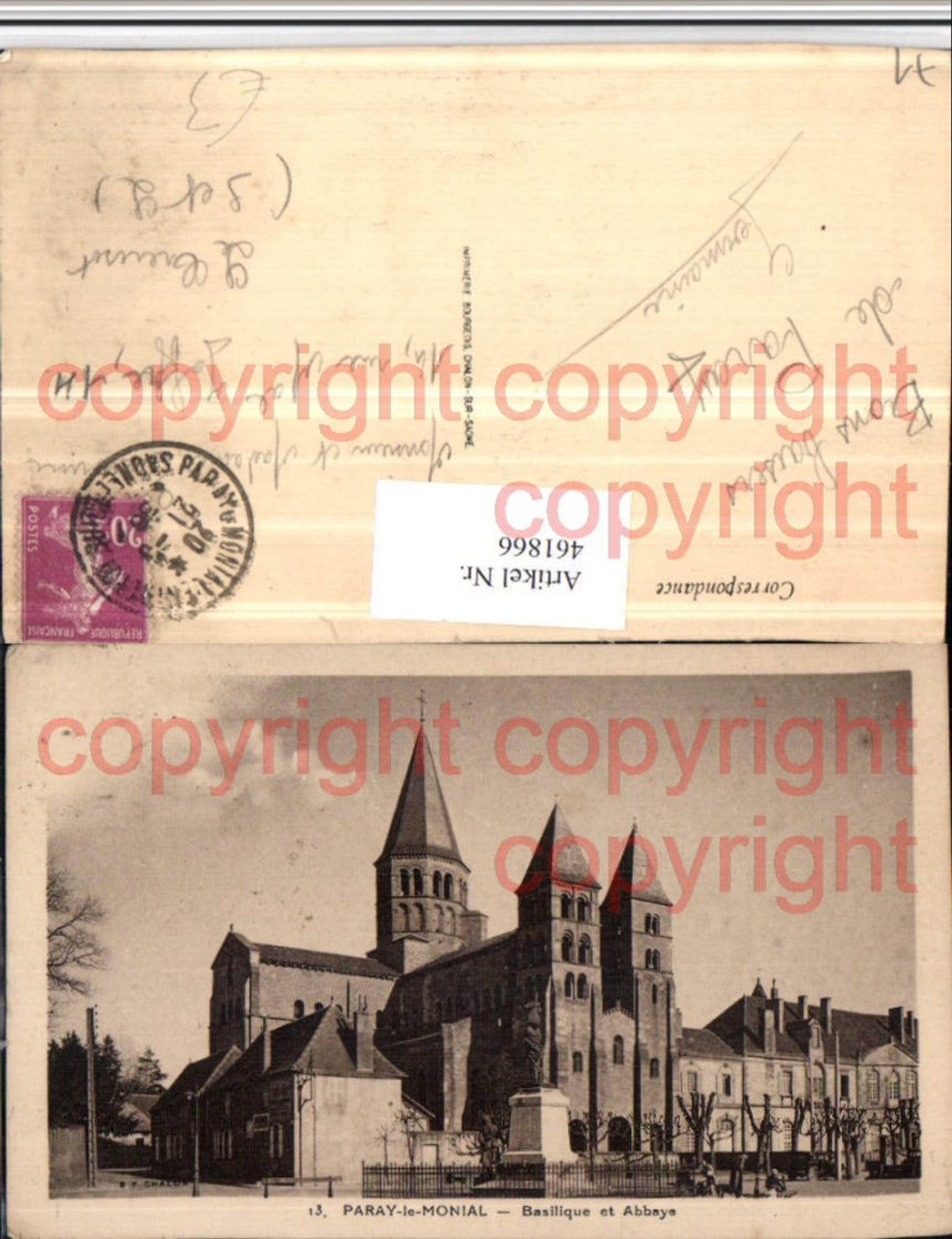 461866,Burgund Saone-et-Loire Paray-le-Monial Basilique et Abbaye Kirche