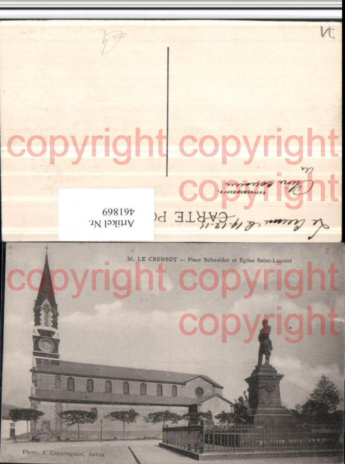 461869,Burgund Saone-et-Loire Creusot Place Schneider et Eglise St-Laurent Kirche