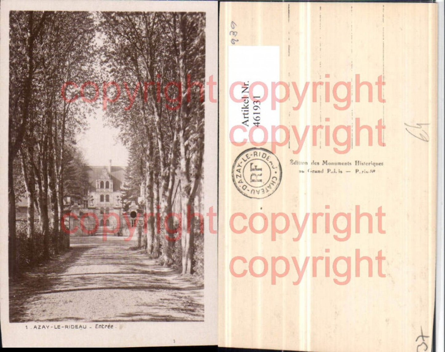 461931,Centre Indre-et-Loire Azay-le-Rideau Entree Schloss