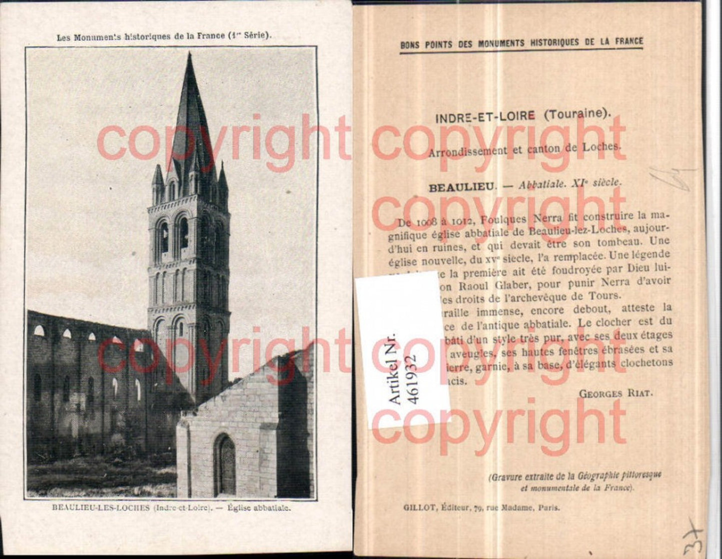 461932,Centre Indre-et-Loire Beaulieu-les-Loches Eglise Kirche
