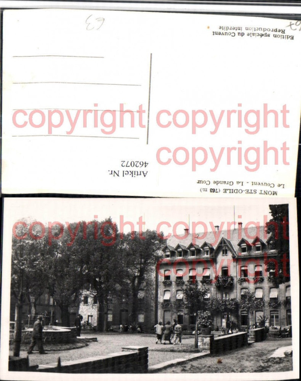 462072,Elsass Bas-Rhin Mont Ste-Odile pres Obernai Couvent Grande Cour