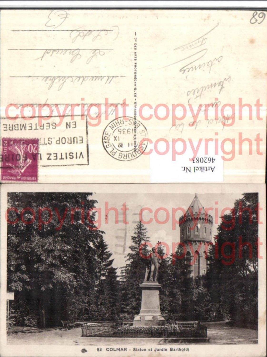 462083,Elsass Haut-Rhin Colmar Statue Jardin Bartholdi Denkmal
