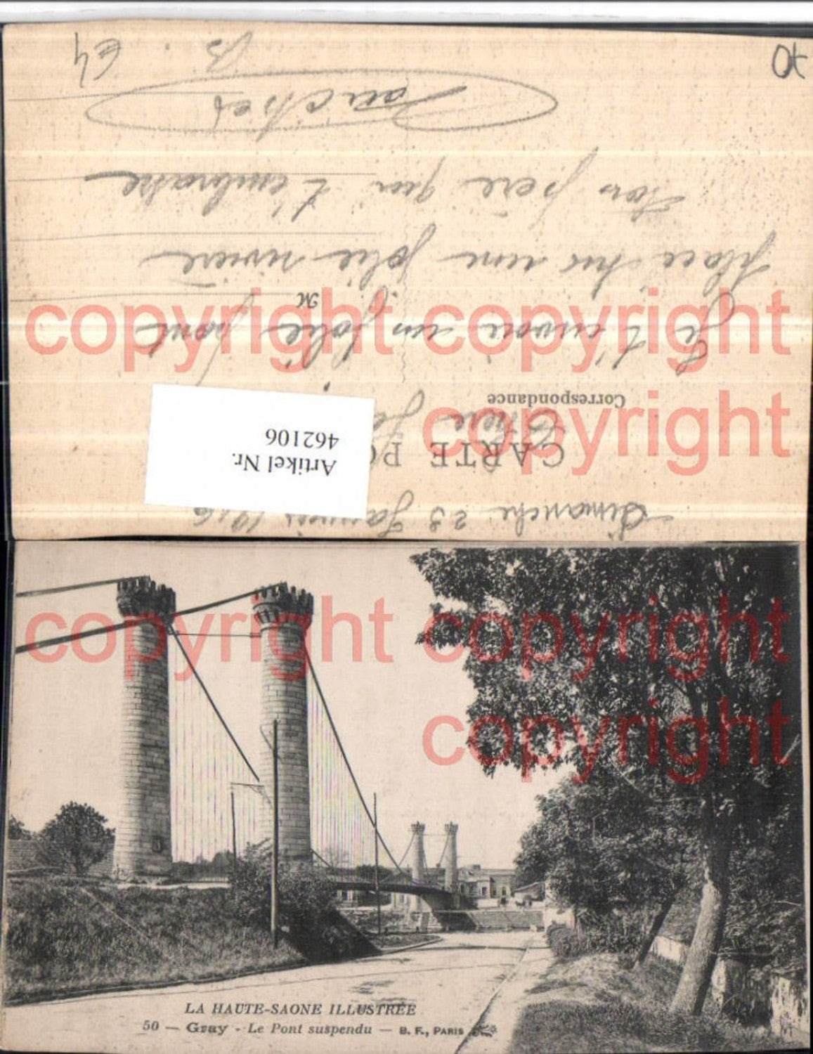 462106, Franche-Comte Haute-Saone Gray Pont supsendu Bridge