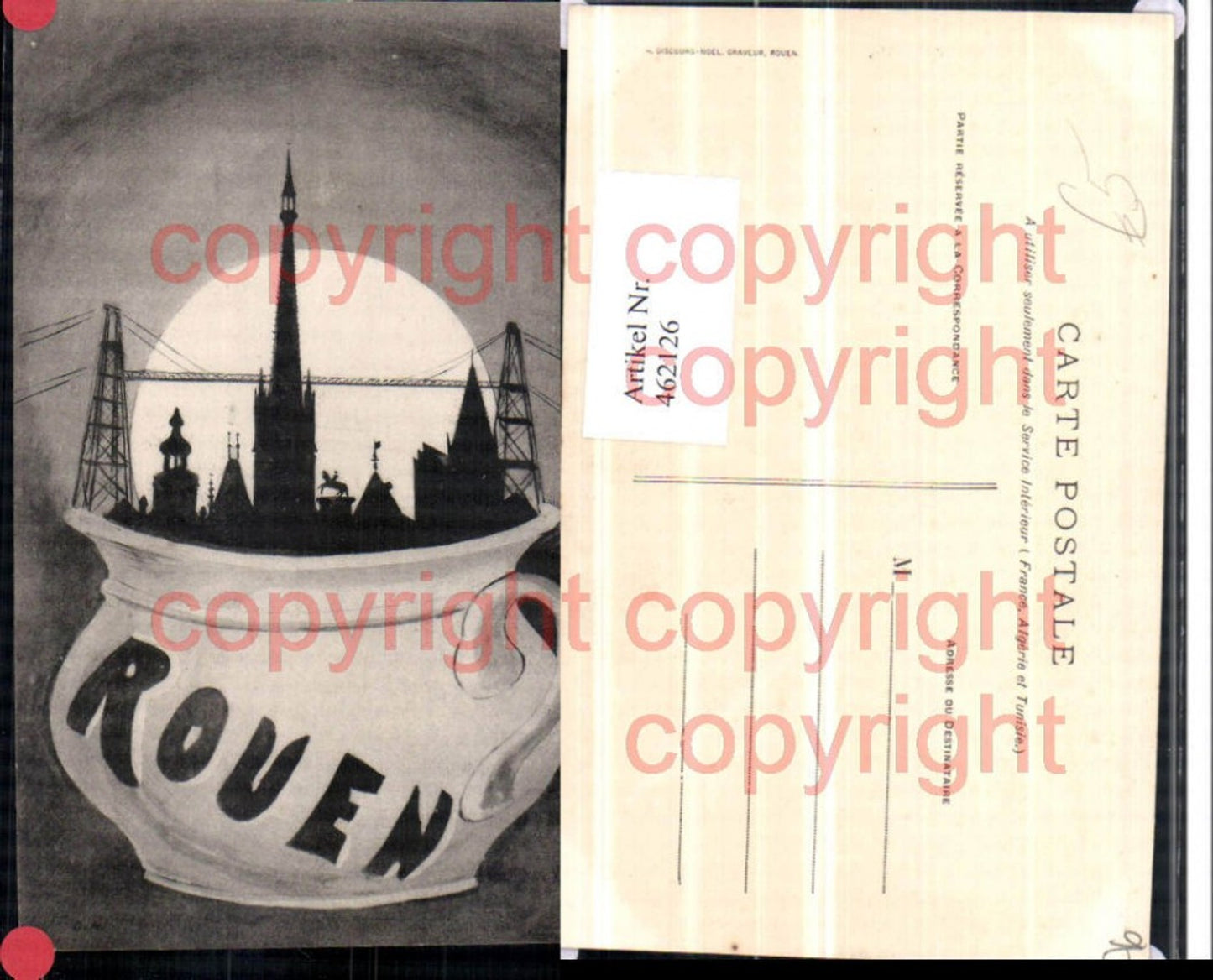 462126, Artist AK Haute-Normandie Seine-Maritime Rouen Skyline Photomontage Cup