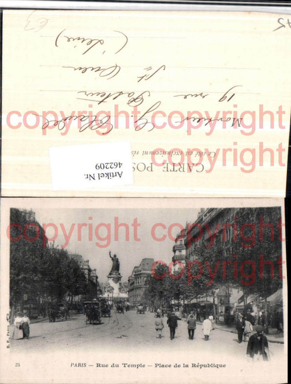 462209,Ile-de-France Paris Rue du Temple Place Republique Straßenansicht