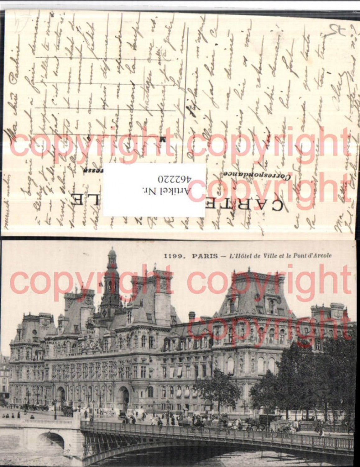 462220,Ile-de-France Paris Hotel de Ville et Pont Arcole Rathaus Brücke
