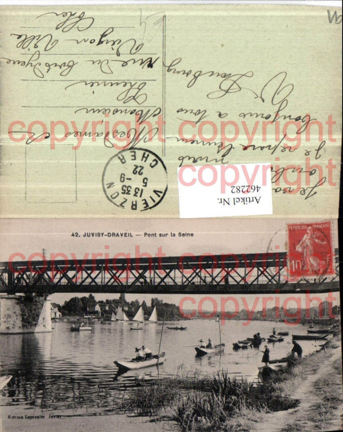 462282,Ile-de-France Essonne Juvisy-Draveil Pont sur la Seine Brücke Boote