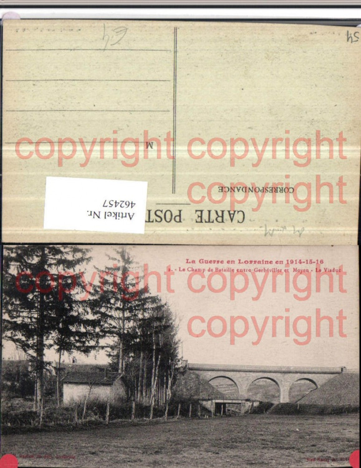 462457,Lothringen Meurthe-et-Moselle Guerre Champ Bataille Gerbeviller Viaduc Viadukt