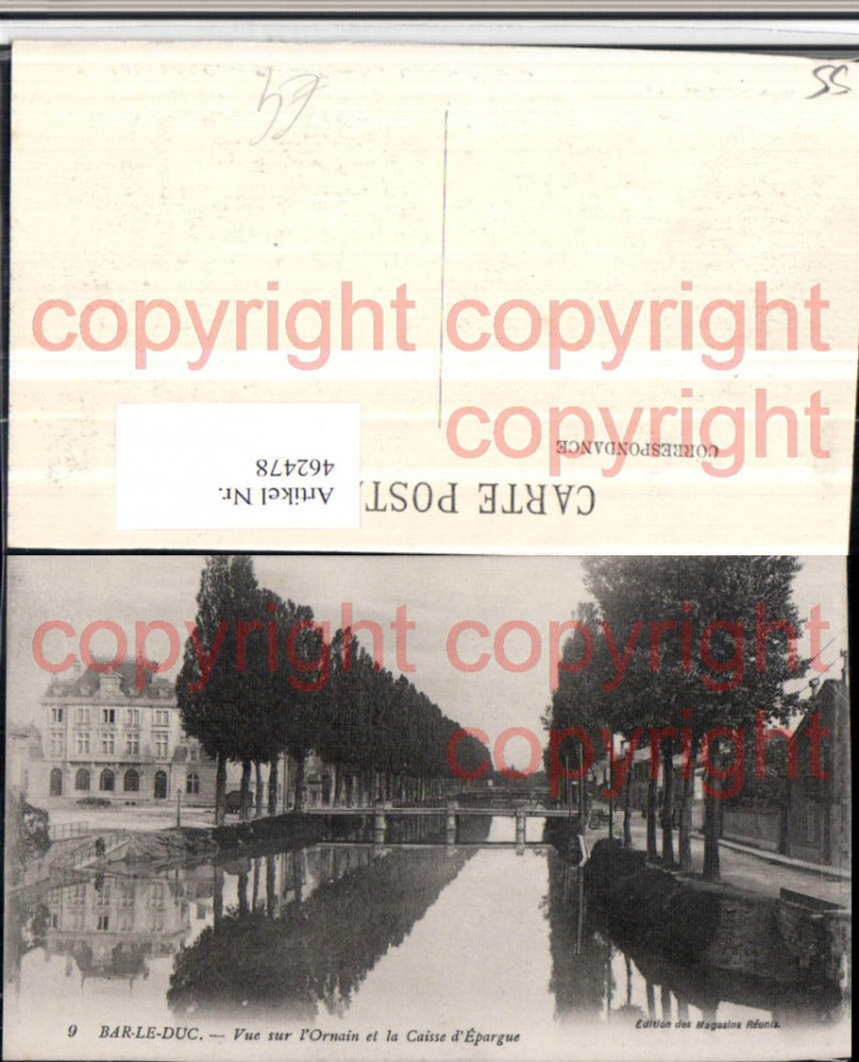 462478,Lothringen Meuse Bar-le-Duc Vue sur Ornain et Caisse Epargue Fluss
