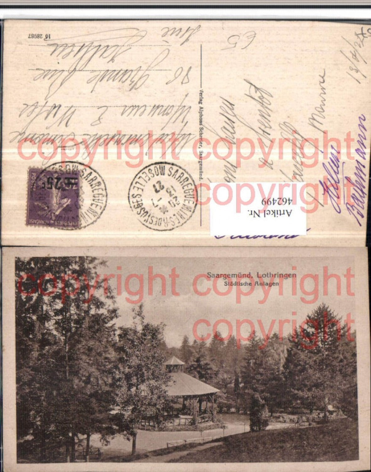 462499,Lothringen Moselle Saargemünd Städtische Anlagen Pavillon