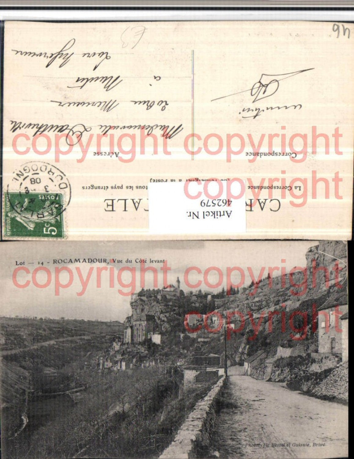 462579,Midi-Pyrenees Lot Rocamadour Vue du Cote levant Totale
