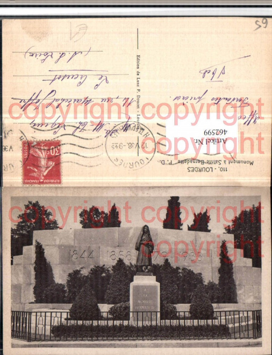462599,Midi-Pyrenees Hautes-Pyrenees Lourdes Monument Sainte-Bernadette