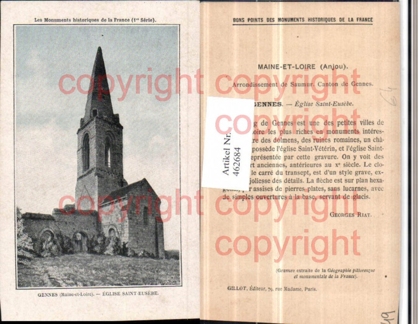462684,Pays de la Loire Maine-et-Loire Gennes Egise Saint-Eusebe Kirche