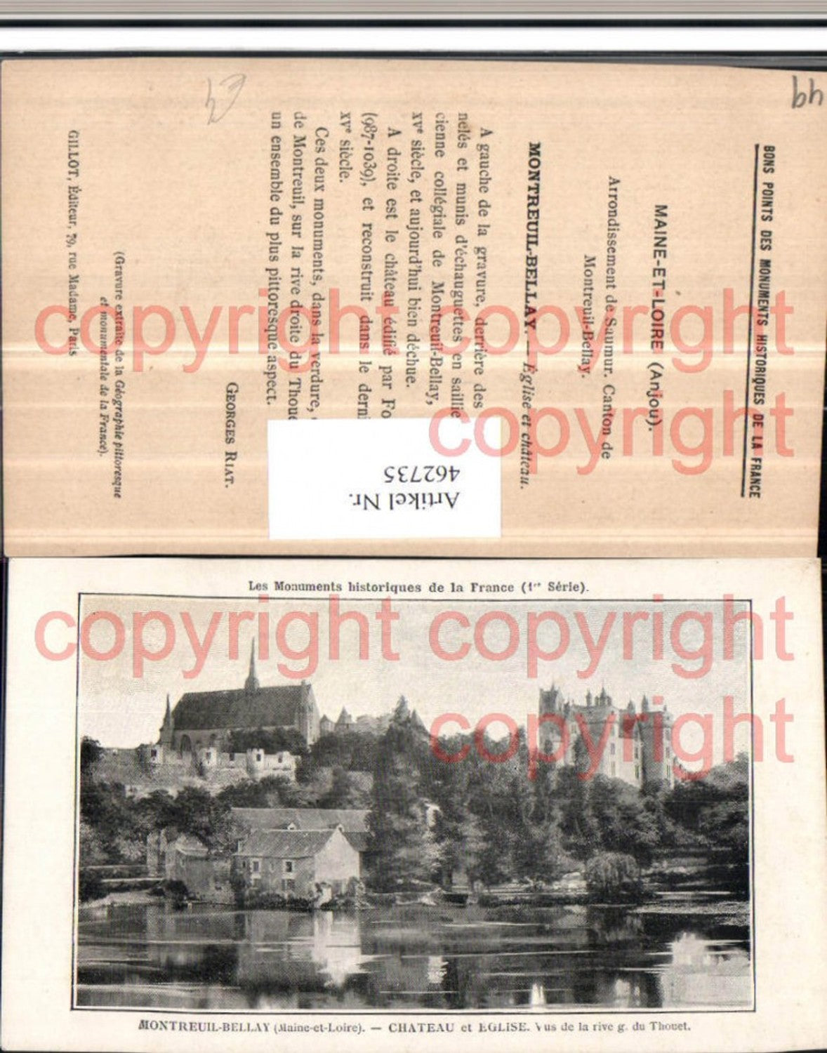 462735,Pays de la Loire Maine-et-Loire Montreuil-Bellay Chateau et Eglise Schloss
