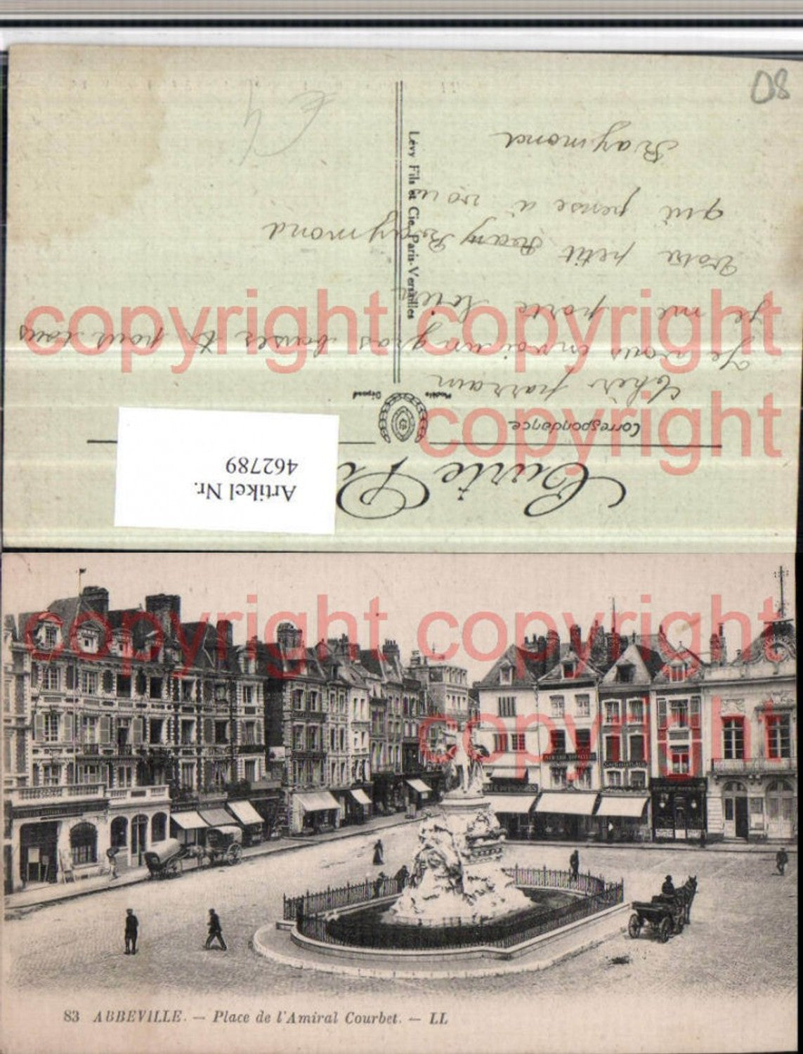 462789,Picardie Somme Abbeville Place Amiral Courbet Denkmal