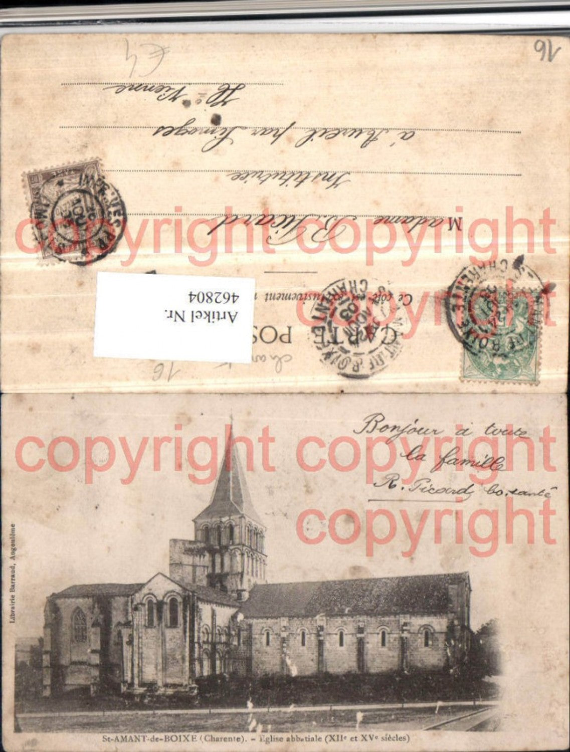 462804,Poitou-Charentes Charente St-Amant-de-Boixe Eglise Kirche