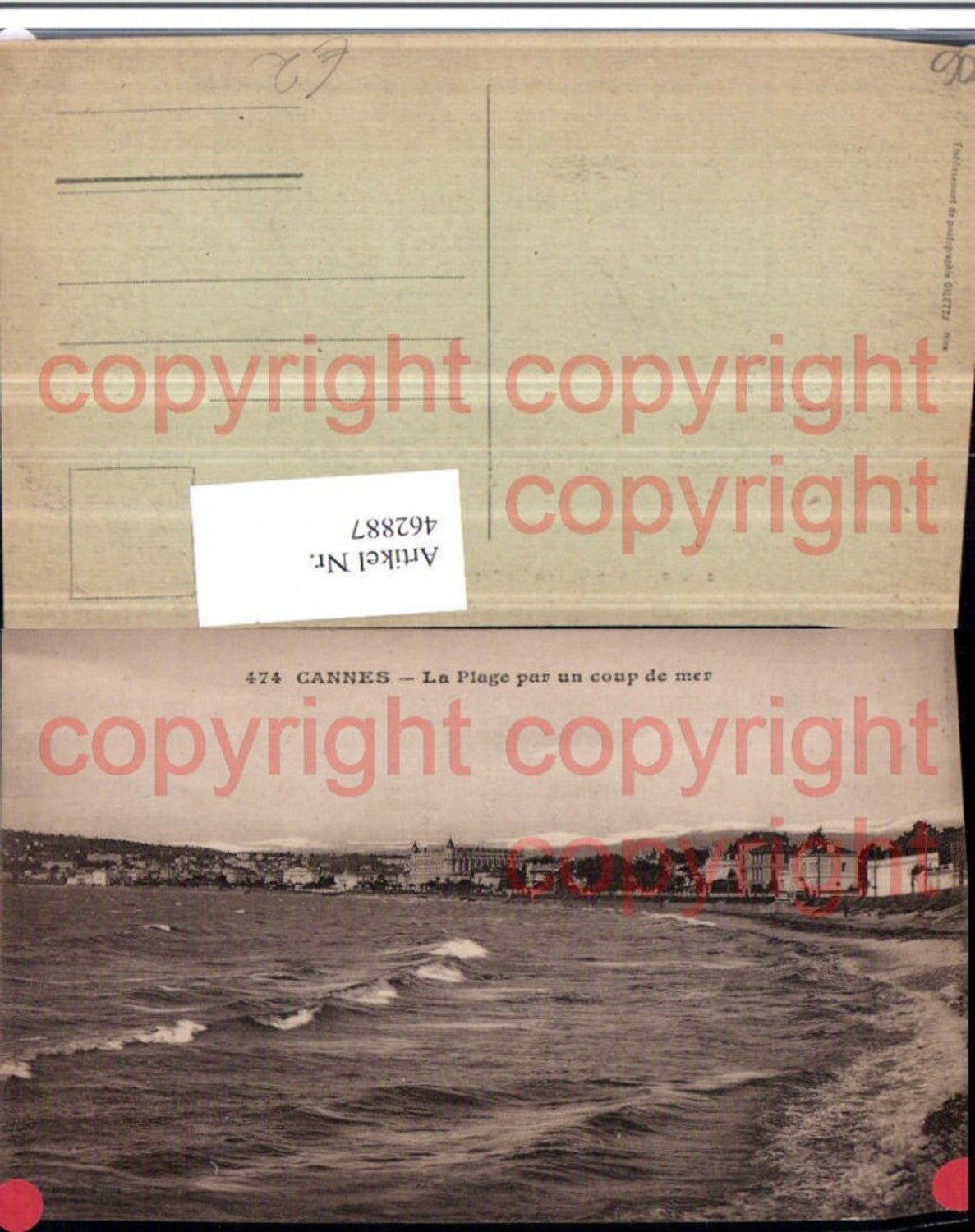 462887,Provence-Alpes-Cote-Azur Alpes-Maritimes Cannes Plage par un coup de mer