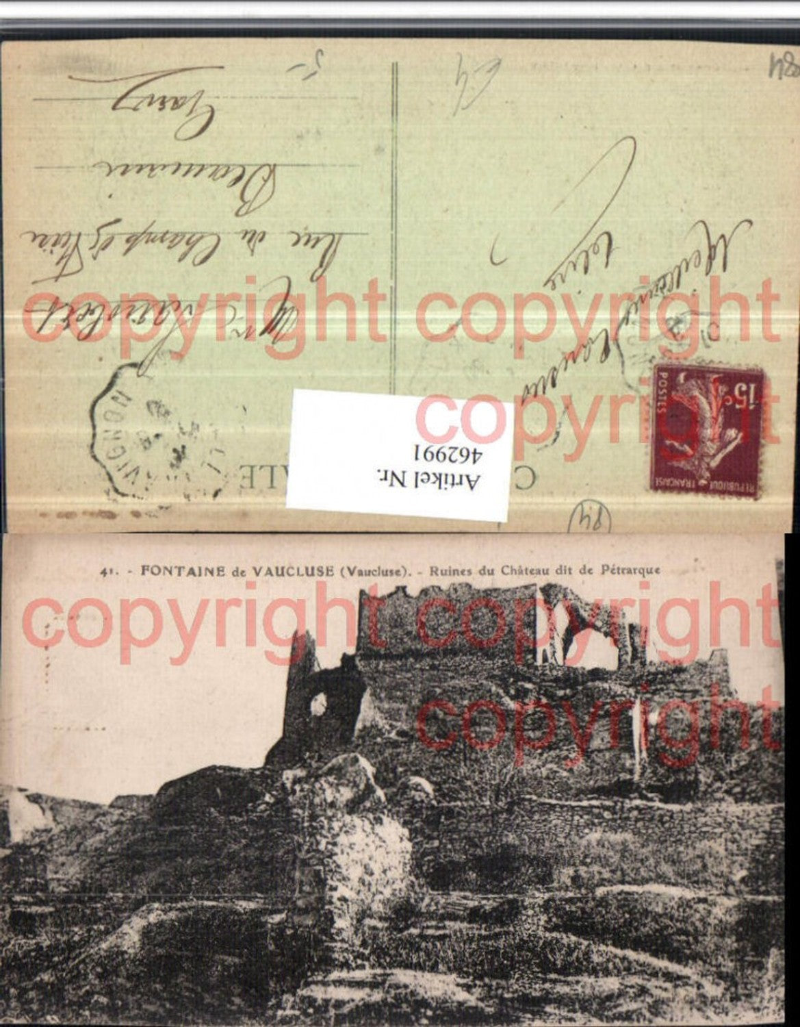 462991,Provence-Alpes-Cote-Azur Vaucluse Fontaine de Vaucluse Ruines du Chateau Ruine