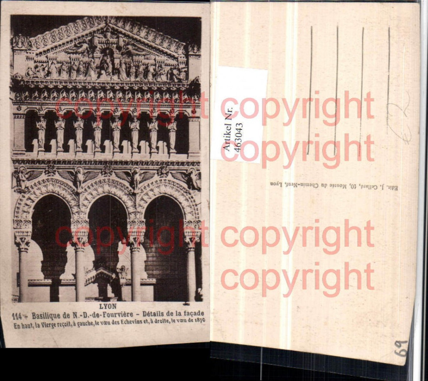 463043,Rhone-Alpes Rhone Lyon Basilique Notre-Dame-de-Fourviere Details Arkaden