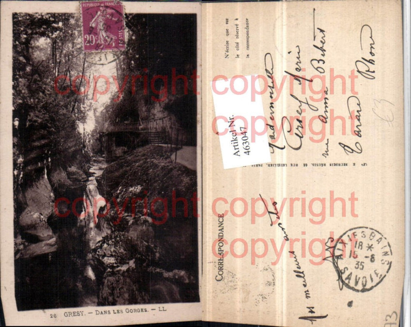 463047,Rhone-Alpes Savoie Gresy Dans les Gorges Schlucht