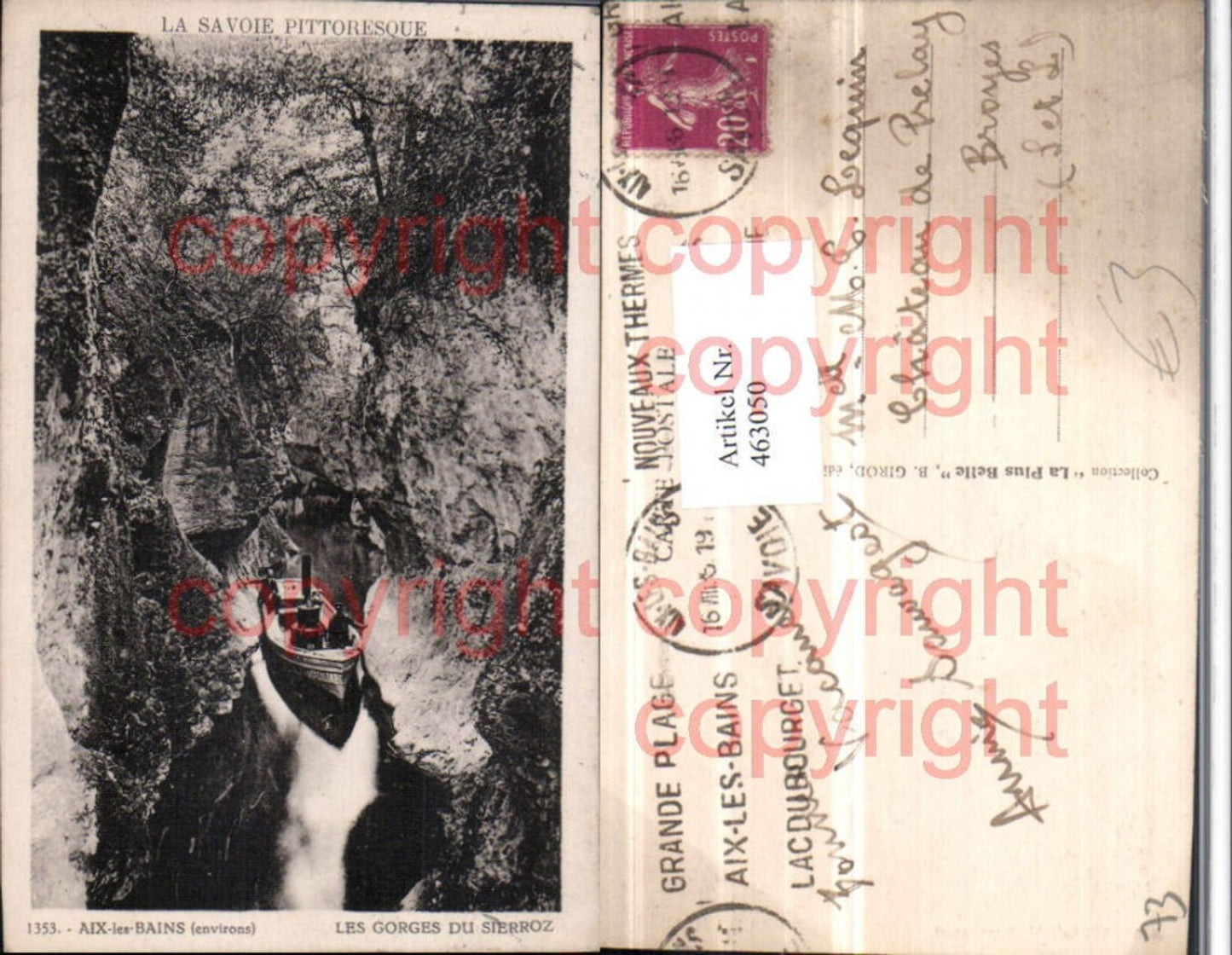 463050,Rhone-Alpes Savoie Aix-les-Bains Gorges du Sierroz Schlucht Boot