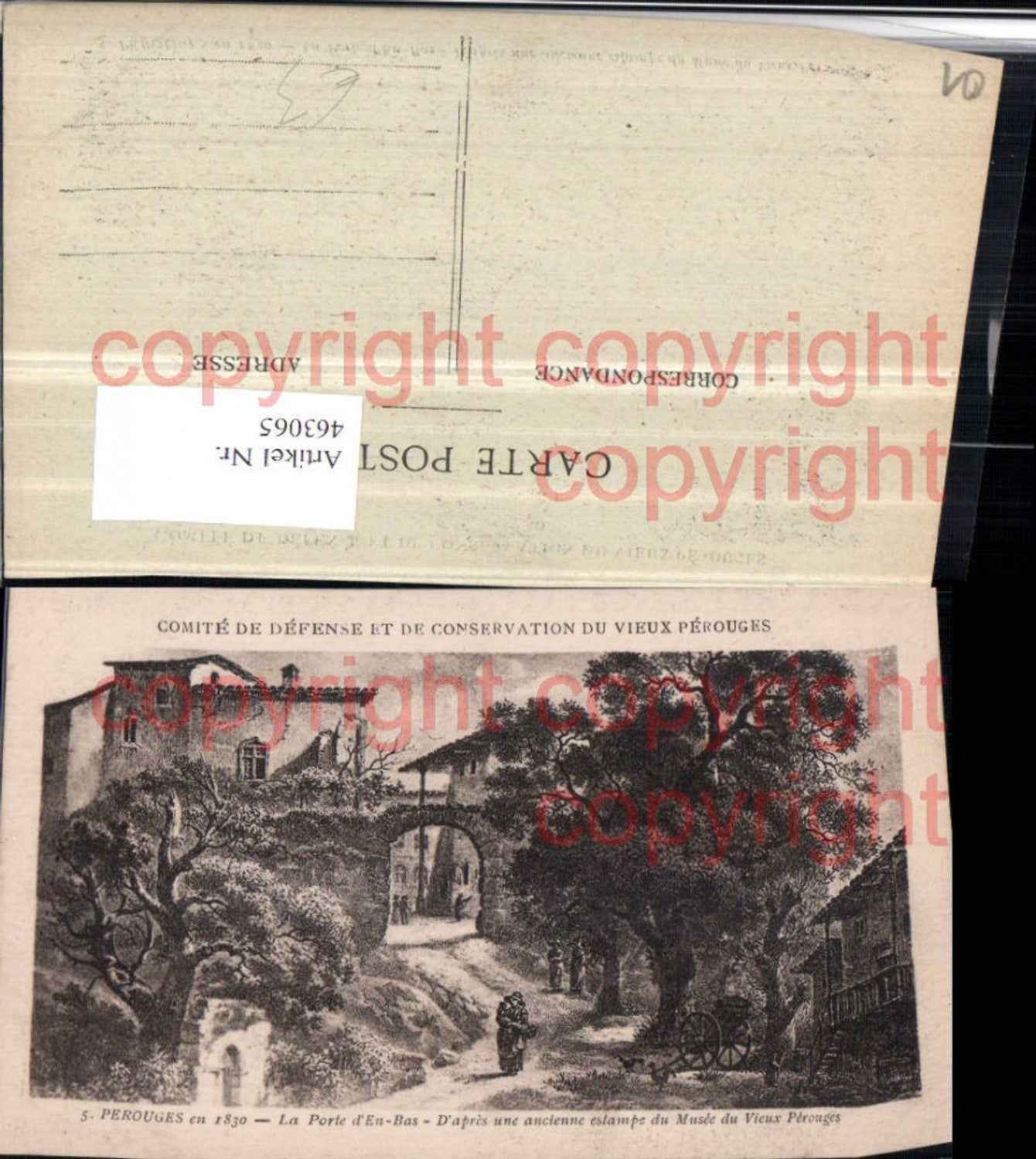 463065,Künstler AK Rhone-Alpes Ain Perouges 1830 Porte En-Bas Tor