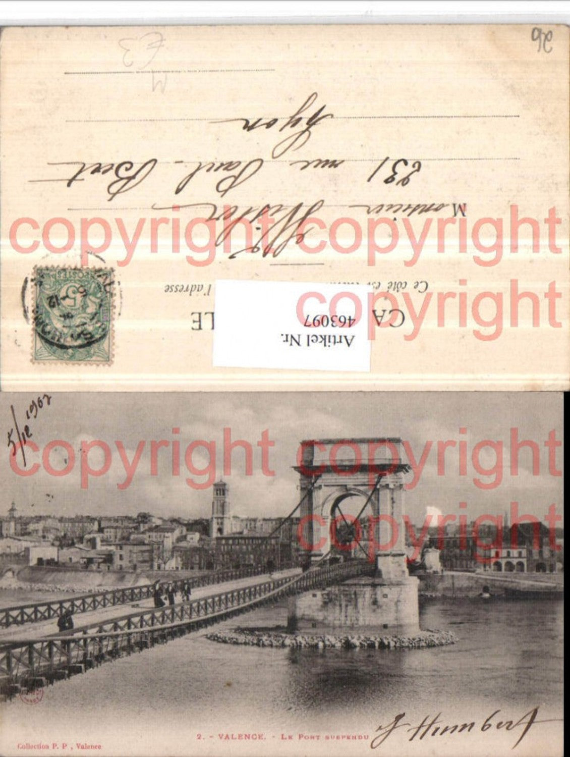 463097,Rhone-Alpes Drome Valence Pont Suspendu Teilansicht Brücke