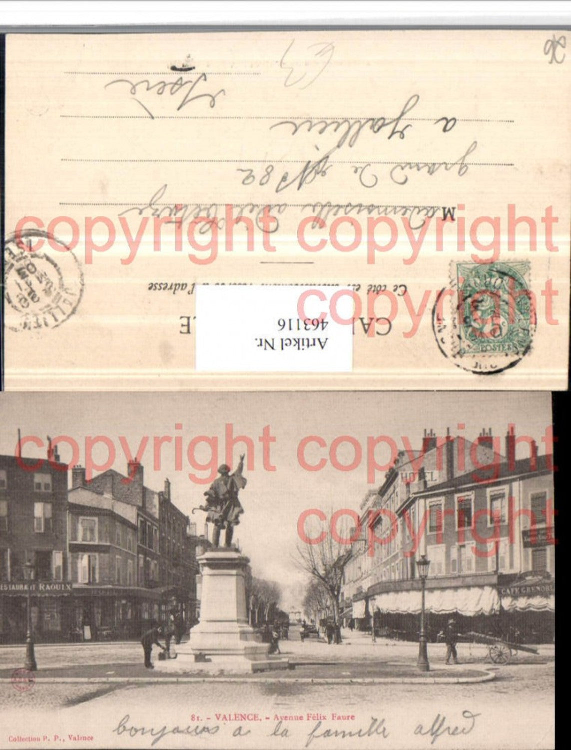 463116,Rhone-Alpes Drome Valence Avenue Felix Faure Denkmal Statue