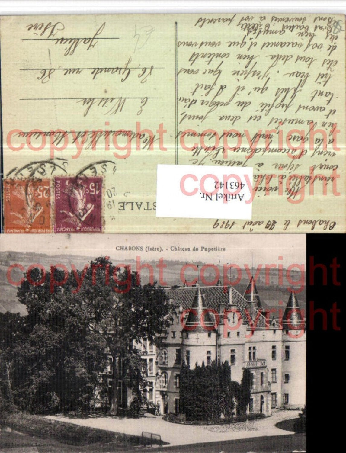 463142,Rhone-Alpes Isere Chabons Chateau Pupetiere Schloss