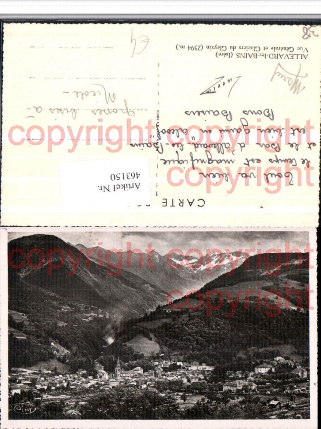 463150,Rhone-Alpes Isere Allevard-les-Bains Vue Generale et Glaciers Gleyzin Totale