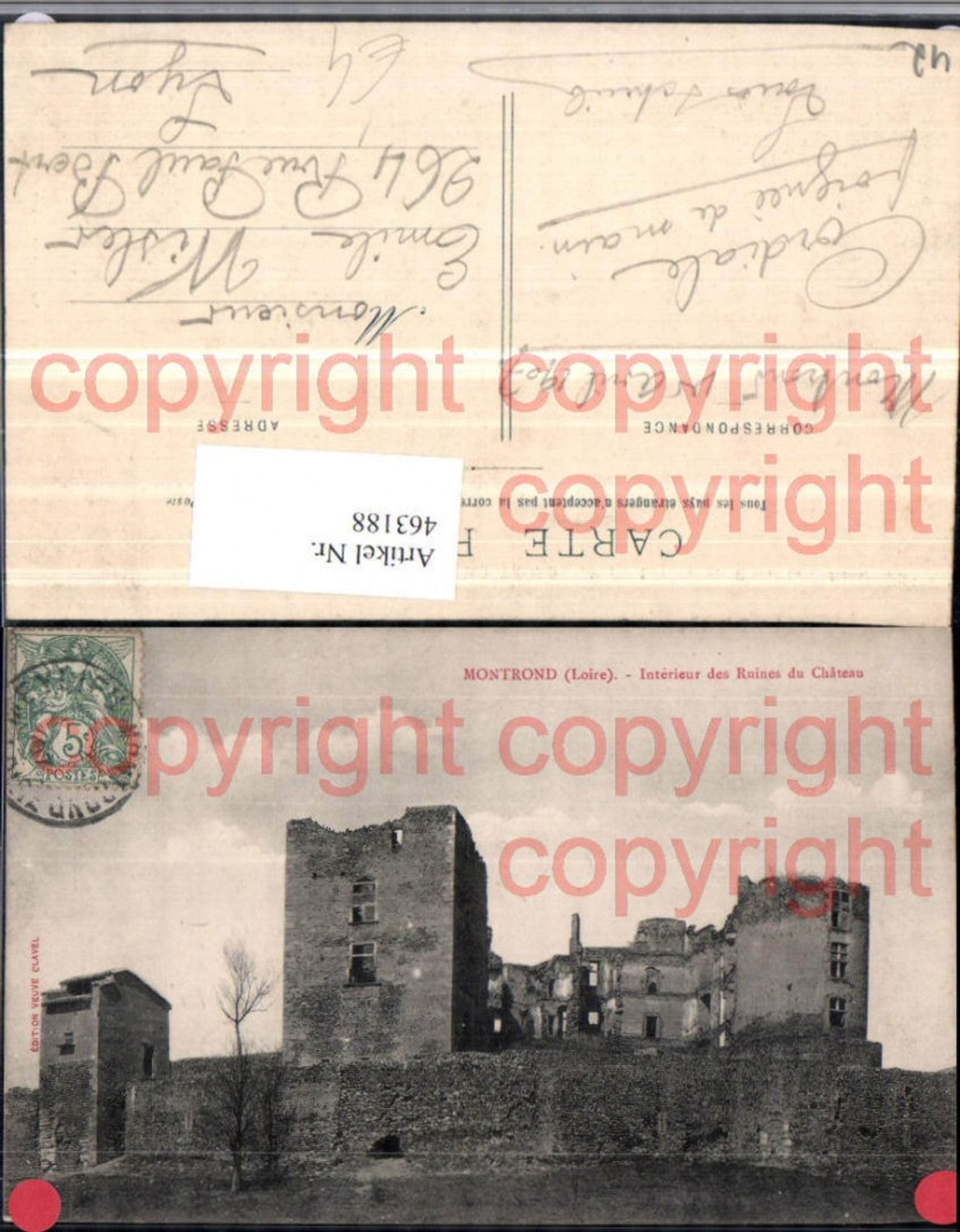 463188,Rhone-Alpes Loire Montrond Interieur des Ruines du Chateau Ruine