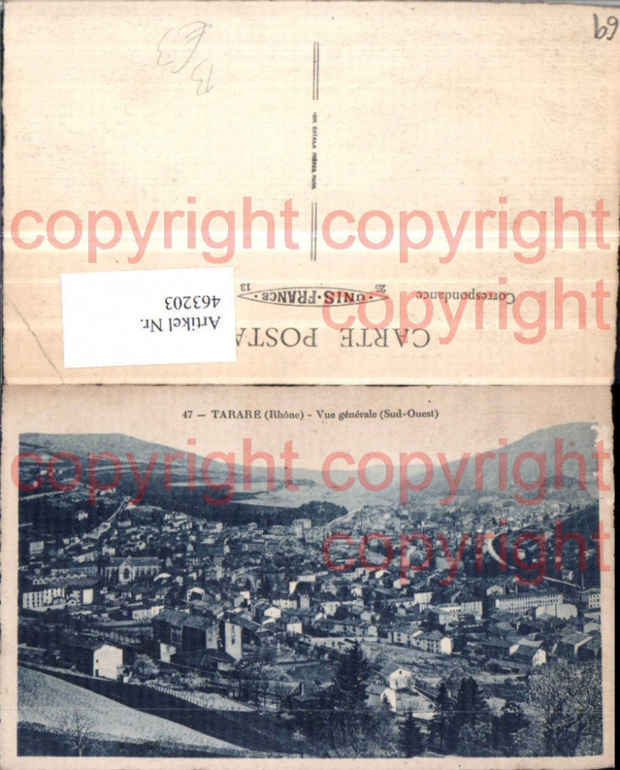 463203,Rhone-Alpes Rhone Tarare Vue generale Totale
