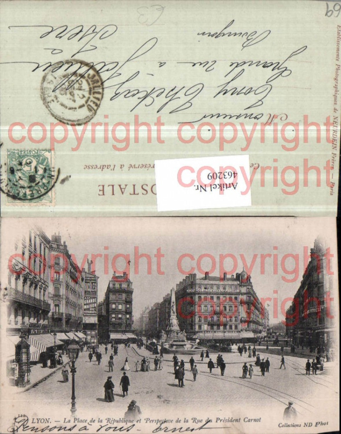 463209,Rhone-Alpes Rhone Lyon Place Republique et Rue President Carnot