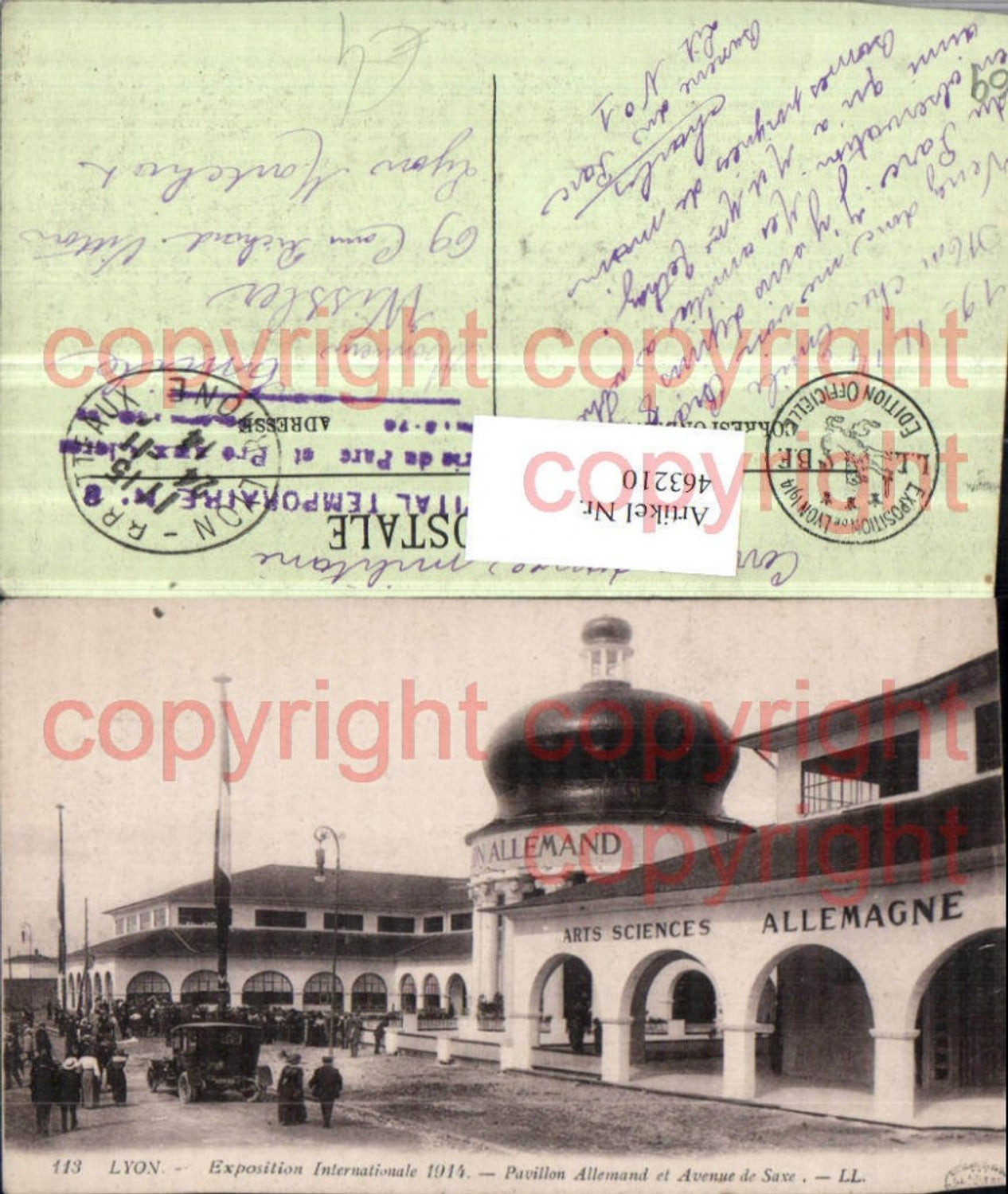 463210,Rhone-Alpes Rhone Lyon Exposition Internationale 1914 Pavillon Allemand