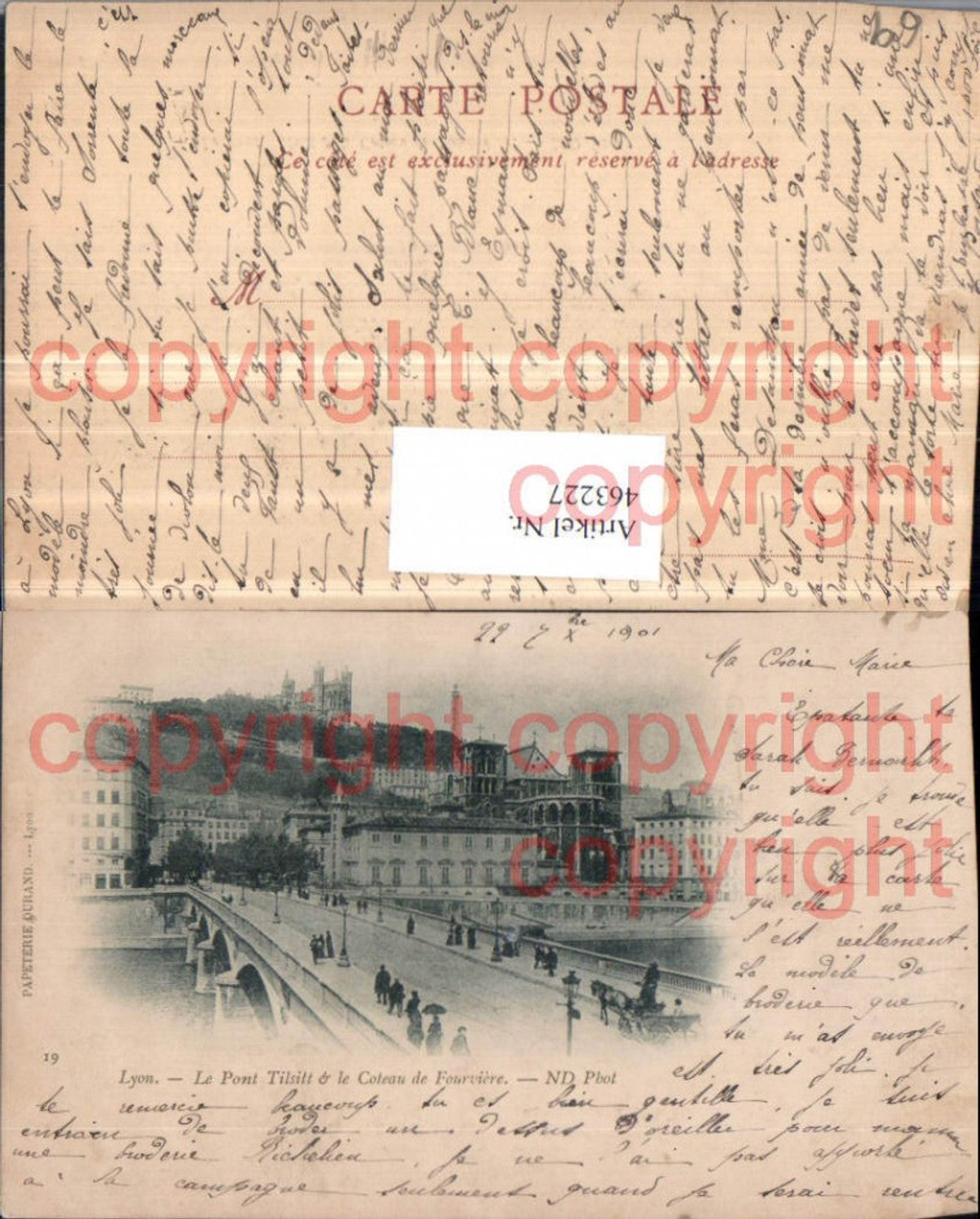 463227,Rhone-Alpes Rhone Lyon Pont Tilsitt et Coteau Fourviere Brücke