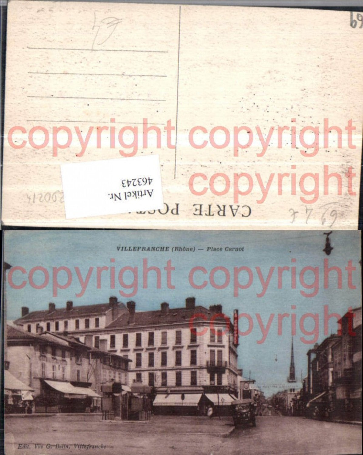 463243,Rhone-Alpes Rhone Villefranche Place Carnot Straßenansicht