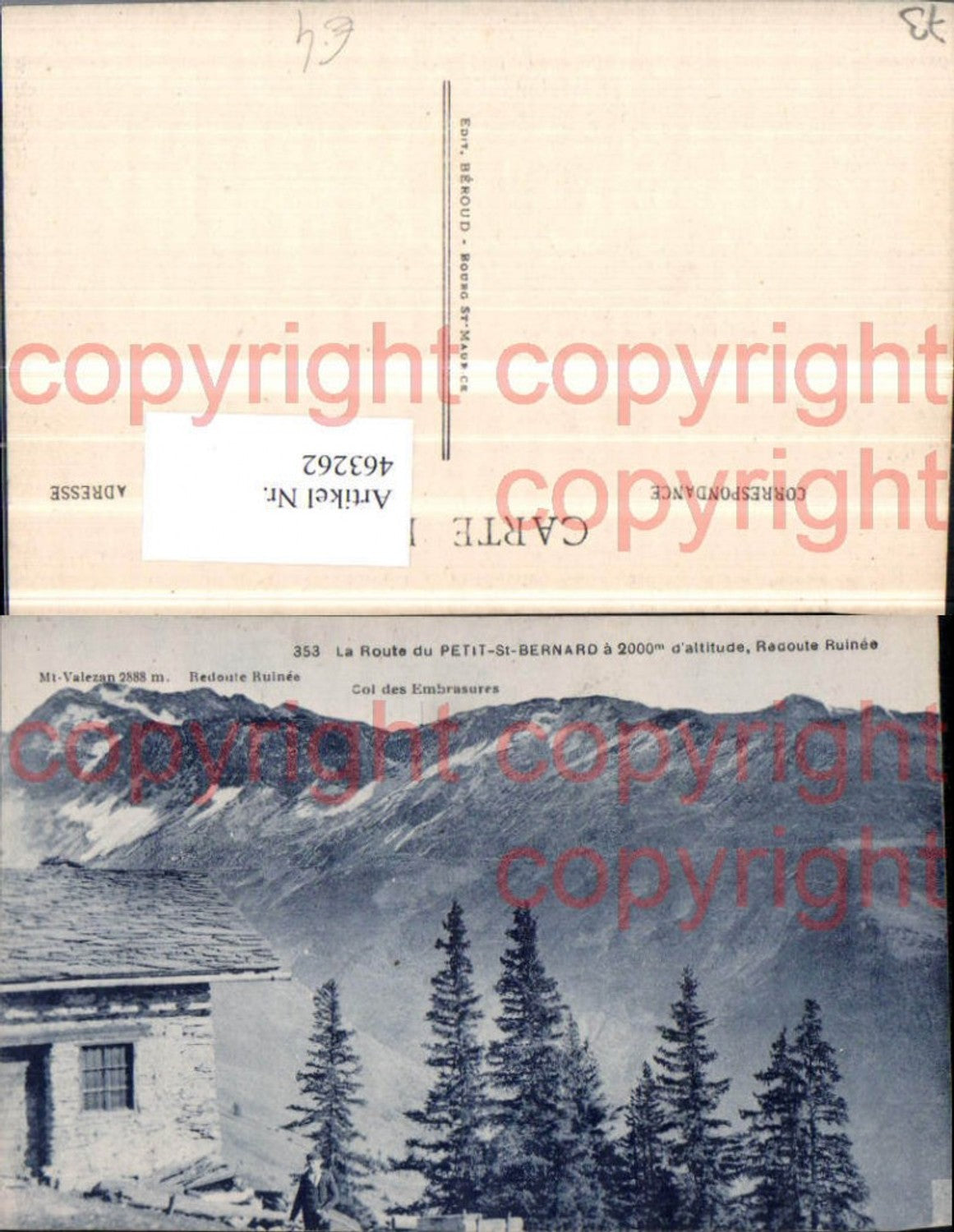 463262,Rhone-Alpes Savoie Route Petit-St-Bernard Radoute Ruinee Bergkulisse