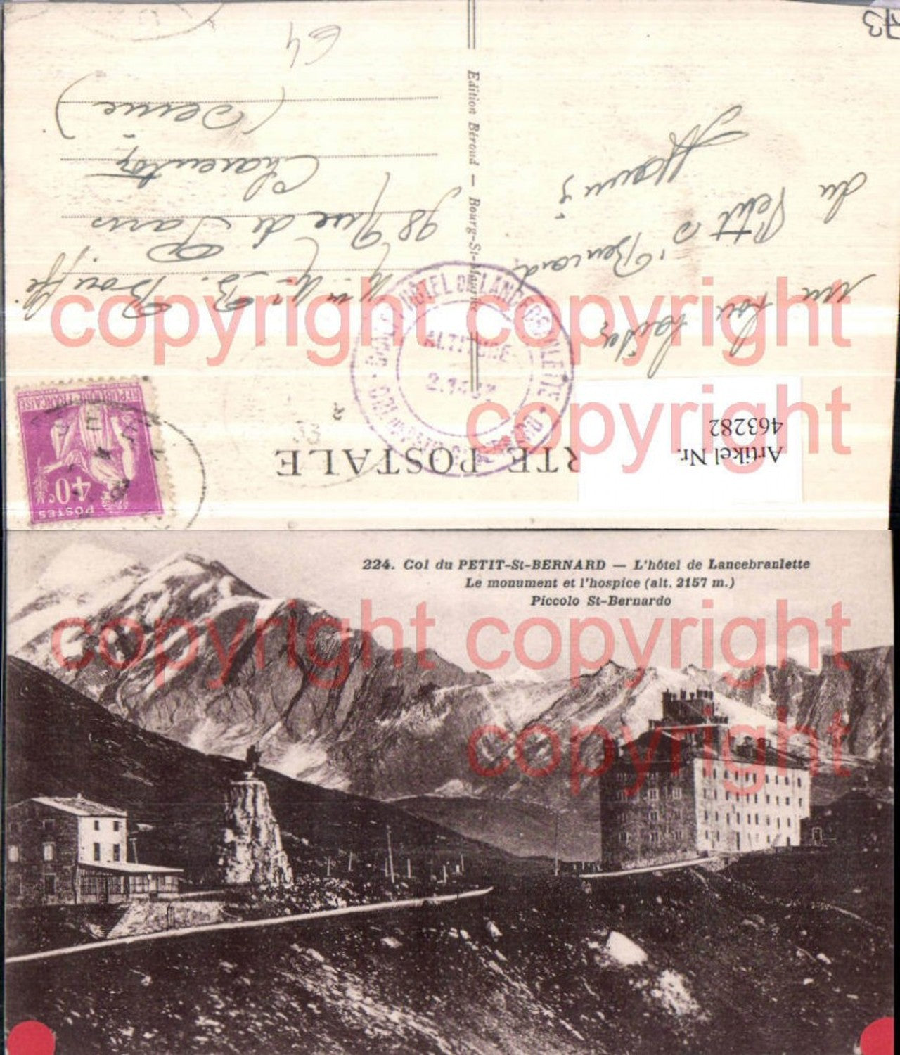 463282,Rhone-Alpes Savoie Col Petit-St-Bernard Hotel Lancebranlette Bergkulisse