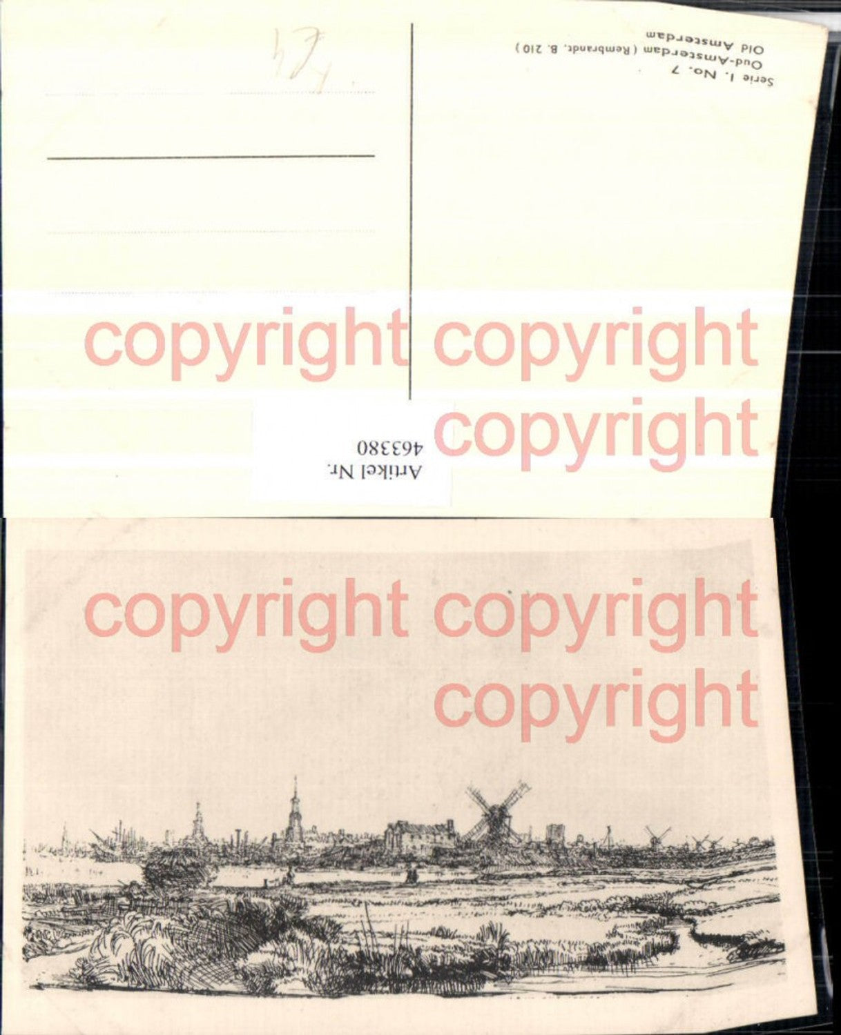 463380,Künstler AK Rembrandt Old Amsterdam Totale Windmühlen