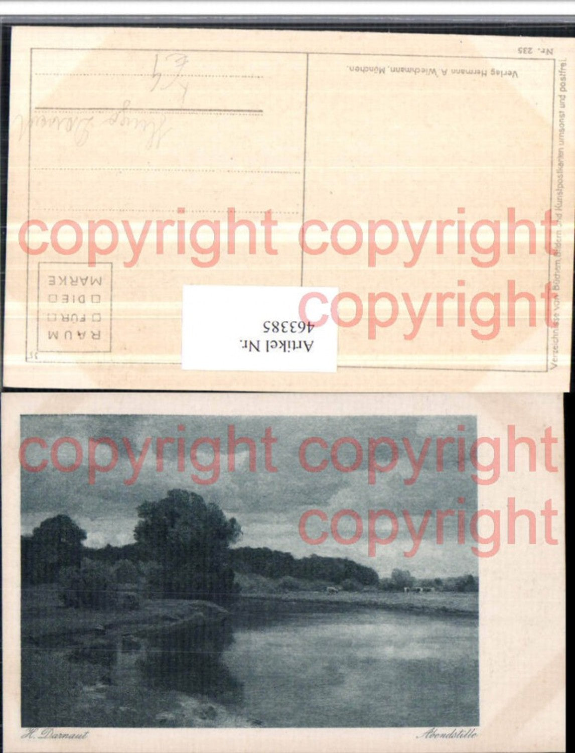 463385,Künstler AK Hugo Darnaut Abendstille Landschaft