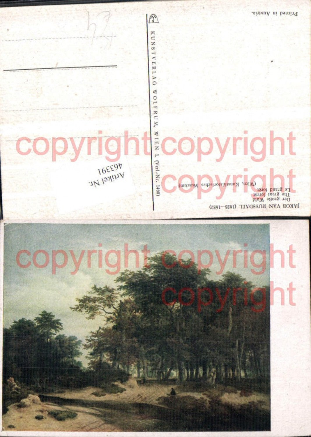 463391,Künstler AK Jakob van Ruysdael Der große Wald