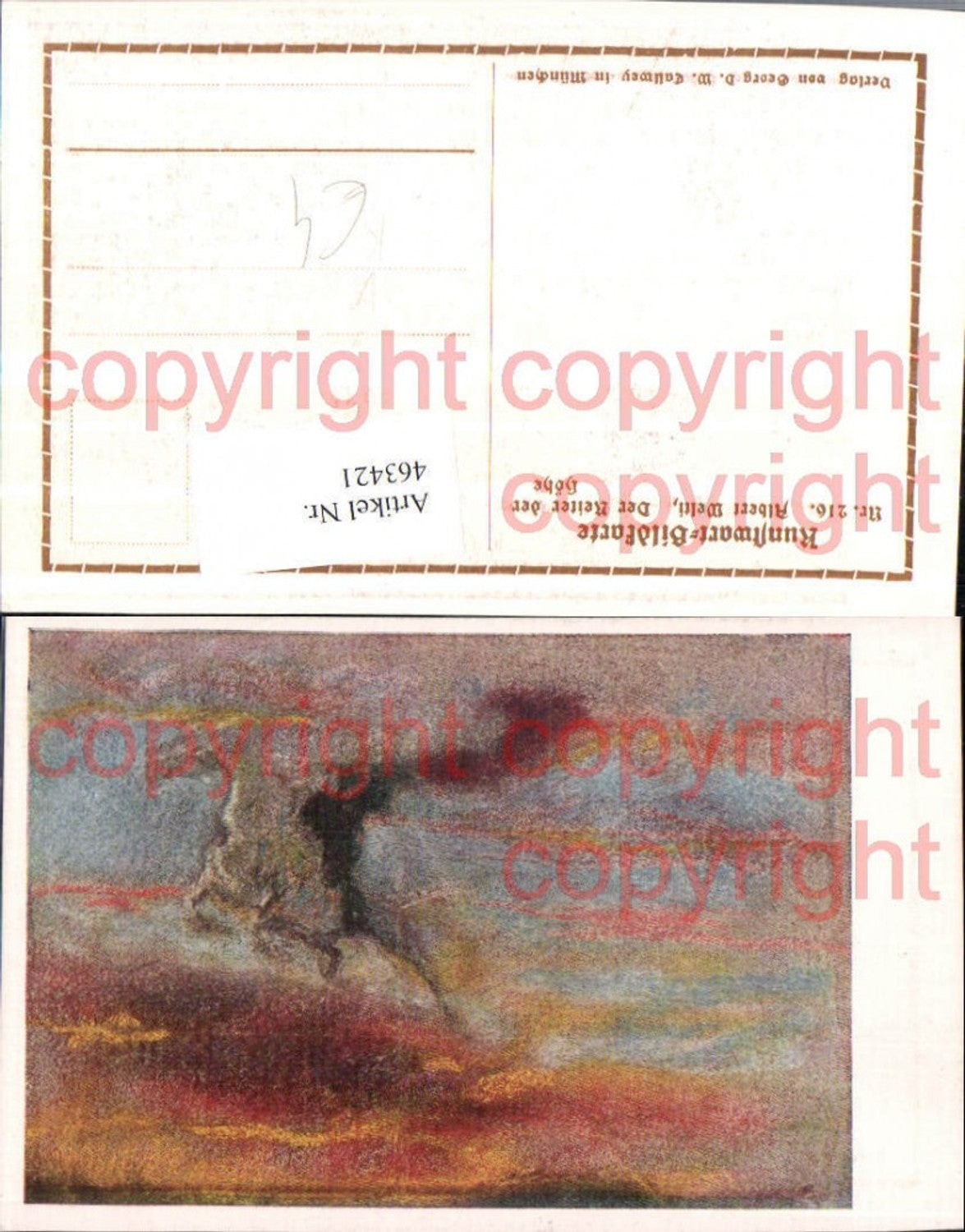 463421,Künstler AK Albert Welti Reiter der Höhe Erscheinung pub Georg Callwey 216